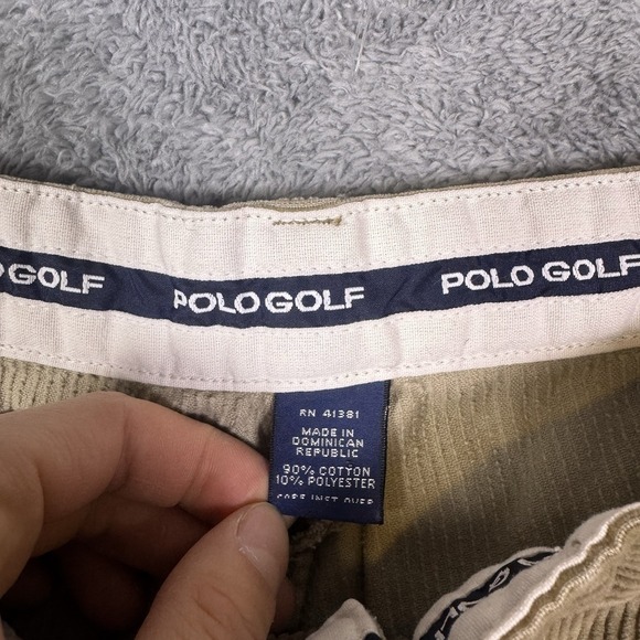 Vintage Polo Ralph Lauren Pants Mens 36x31 Corduroy 90s Chino Trouser Golf Crest - Picture 10 of 16